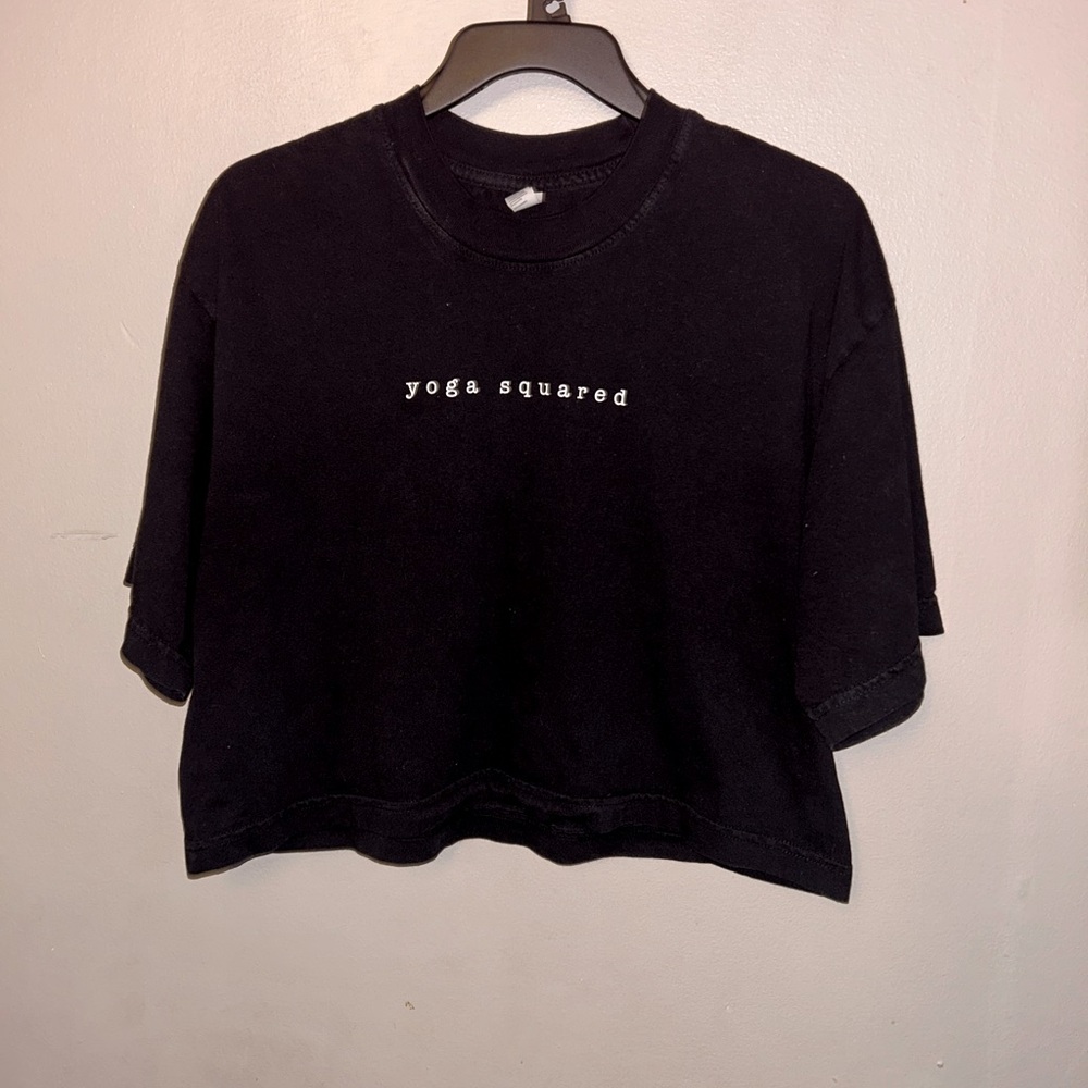 Los Angeles Apparel Black Boxy Crop T-Shirt